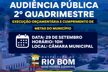 Audiência Pública 2º Quadrimestre apresenta execução orçamentária e cumprimento de metas em Rio Bom