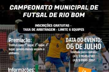 Rio Bom movimenta esporte com 3 campeonatos de futsal
