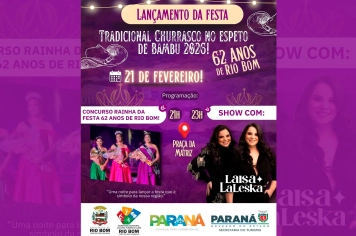 Prefeitura de Rio Bom lança oficialmente a Festa do Tradicional Churrasco no Espeto de Bambu 2026