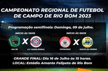 Semi-final do Campeonato Regional de Rio Bom acontece no próximo domingo