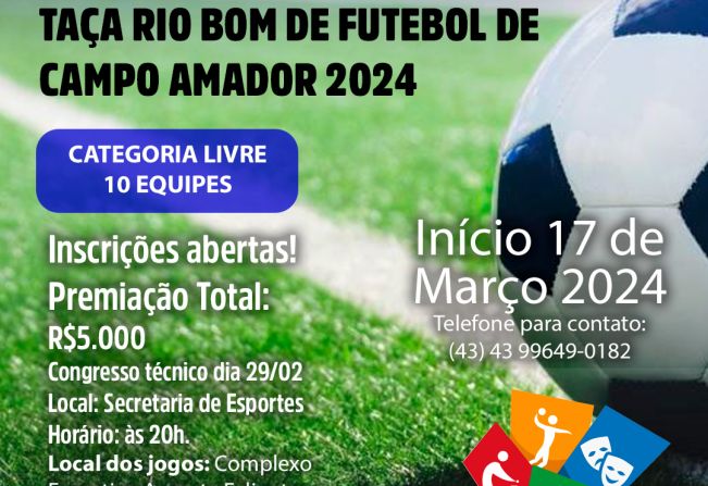 Taça Rio Bom de Futebol de Campo Amador tem início em Março