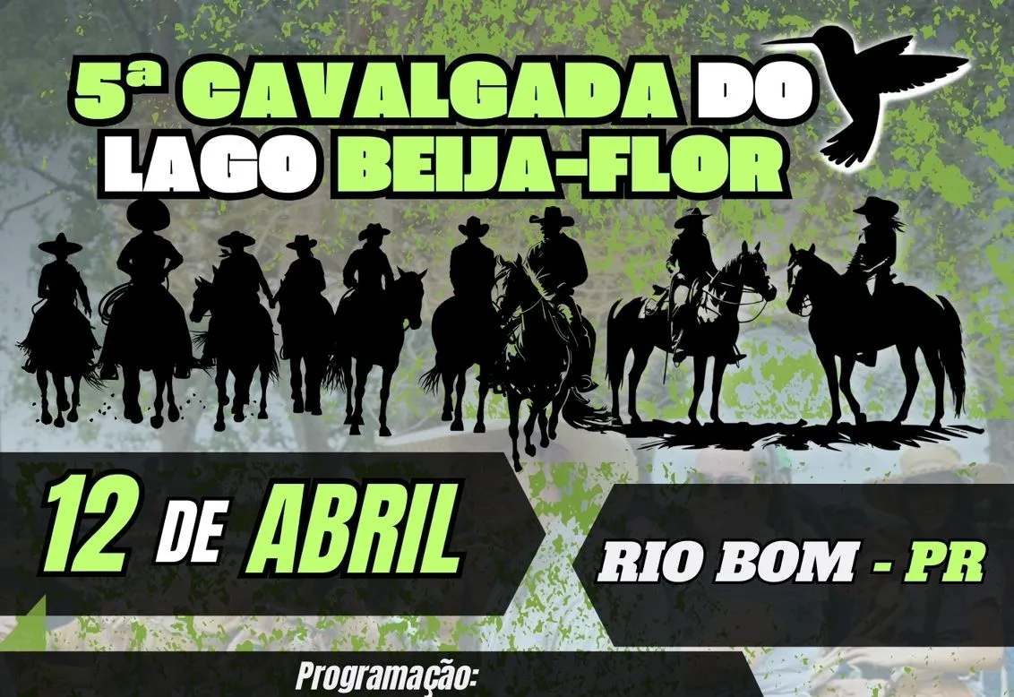 Rio Bom realiza 5ª Cavalgada do Lago Beija-Flor no dia 12 de abril
